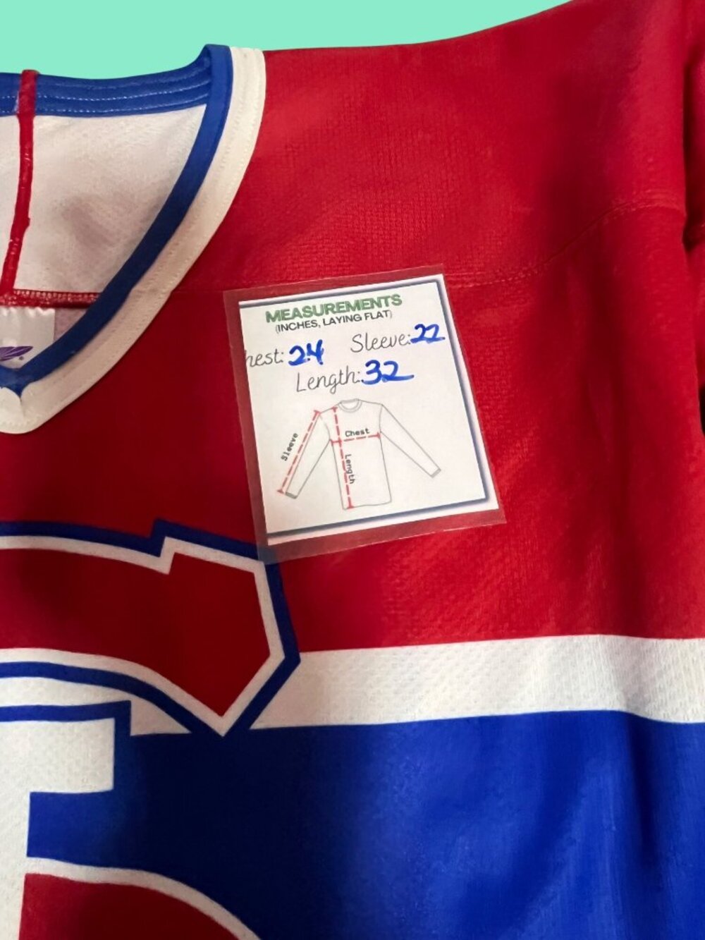 Dynamic Team Sports Red & Blue Hockey Jersey Sz L Canadian Made 100% Polyester - Picture 2 of 5